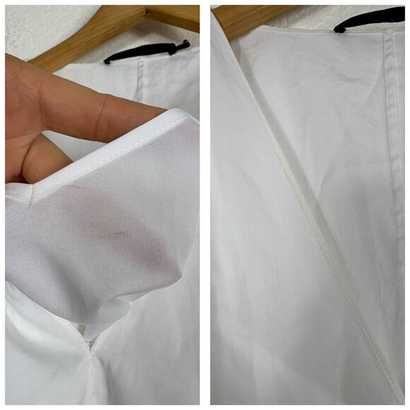 Jenni Kayne Sleeveless Kate Midi Dress Medium White Cotton Poplin Lined Belted - Picture 10 of 13